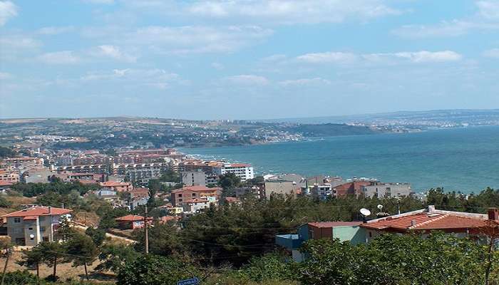 Vast coastline of Kumbag Beach in Tekirdag. 