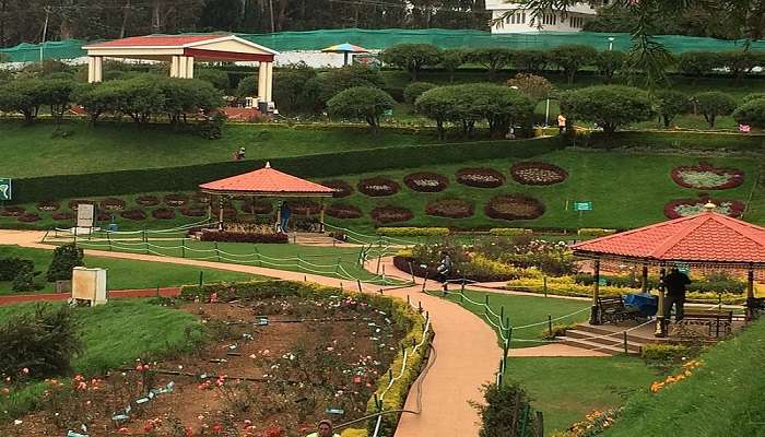 View of Rose Garden in Ooty near Ketti Valley.