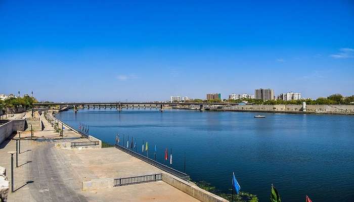 Scenic view of Sabarmati Riverfront in Ahmedabad.