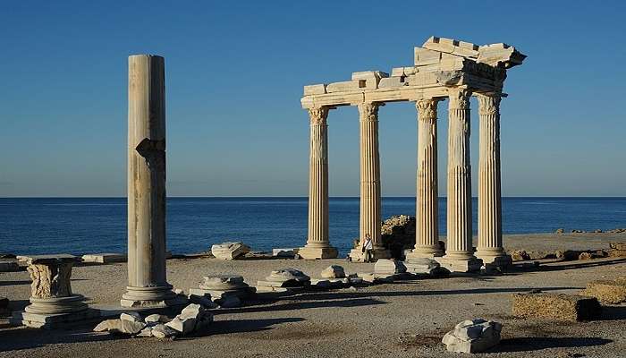 View of the famous Side Ancient City, situated in proximity to Manavgat Waterfalls