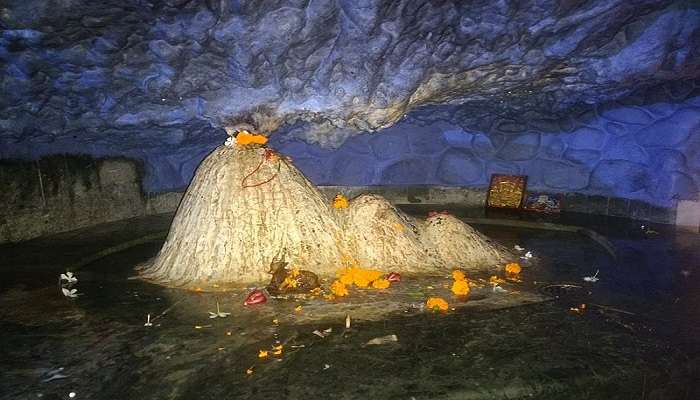 Tapkeshwar Temple, a sacred shrine near Sahastradhara Waterfall.