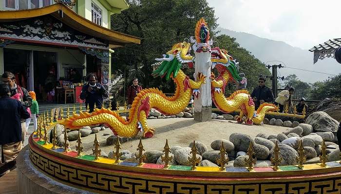 Scenic view of the Himalayan mountains from Tashi Viewpoint in Sikkim