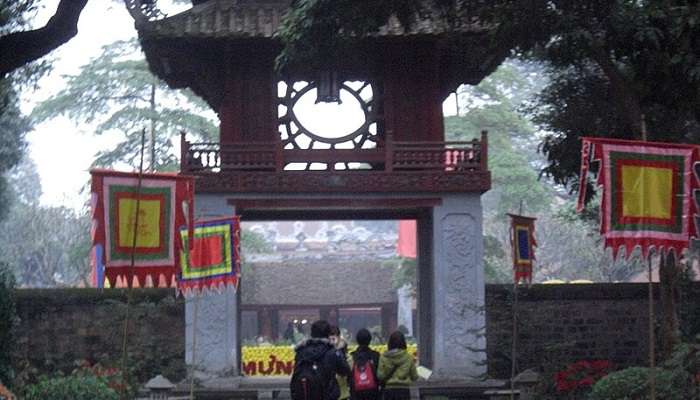 Temple of Literature in Hanoi in August