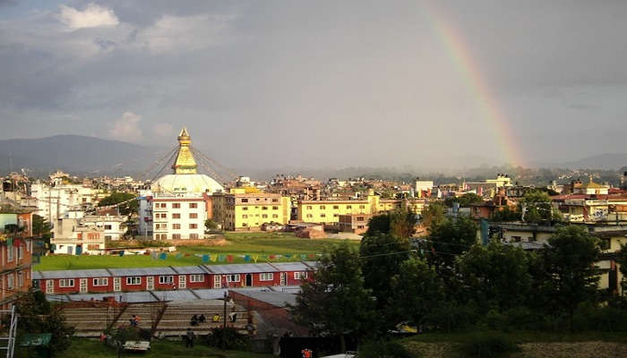 View over Thankot in Kathmandu.