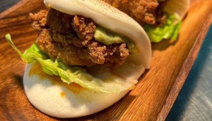 Crispy Chicken Bao at the Fat Farmer Pub