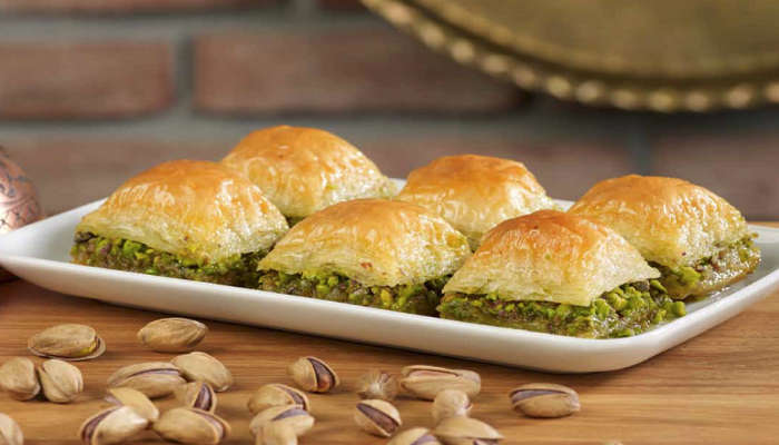 A freshly prepared Baklava served in a local restaurant.