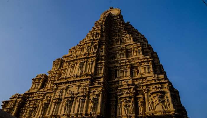 Virupaksha Temple, one of the best places to visit in Hampi in 2 days. 