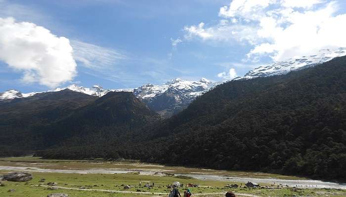 Scenic view of Yumthang Valley.