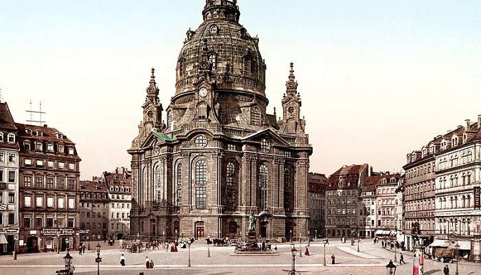 Stunning interior view of Frauenkirche in Dresden's ornate architecture