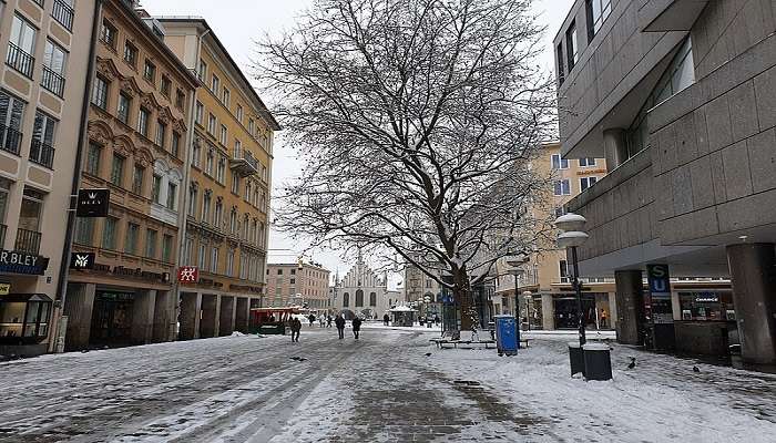 Marienplatz in Munich during winter 