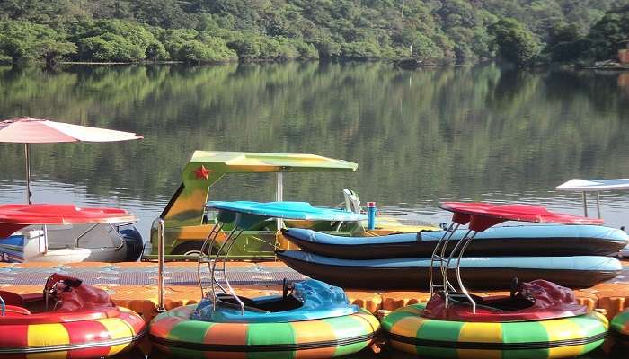 Boating at Mayem Lake.