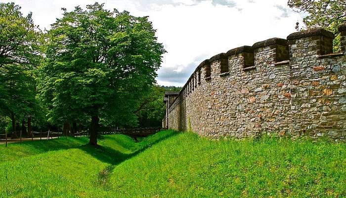 View of Saalburg Roman Fort in Germany