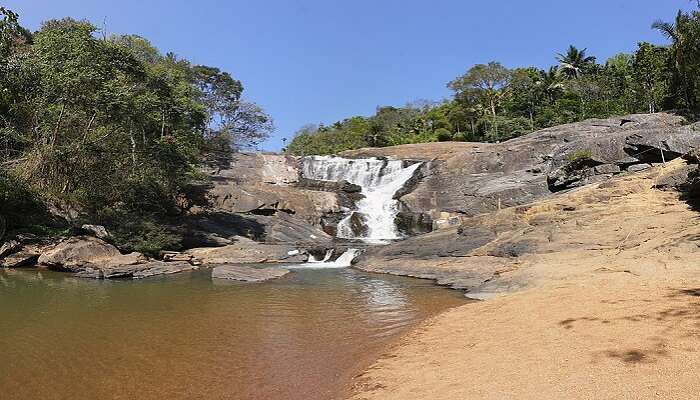 The view of Kanthanpara Waterfalls, Wayanad