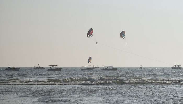 Parasailing over Baga beach