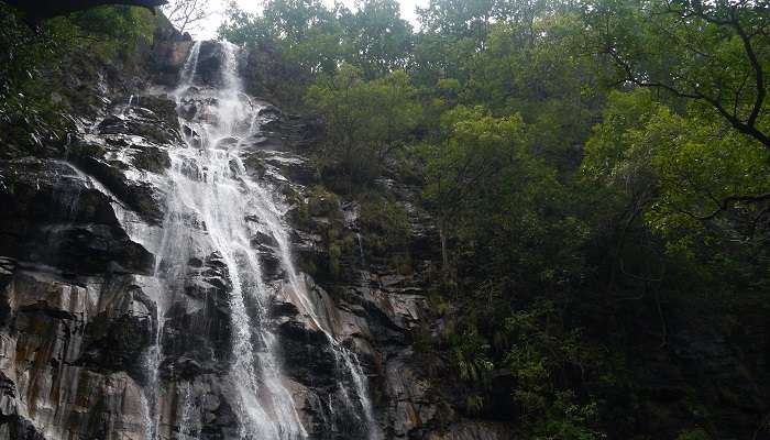 Early morning view of Bee Falls near the Reechgarh Pachmarhi. 