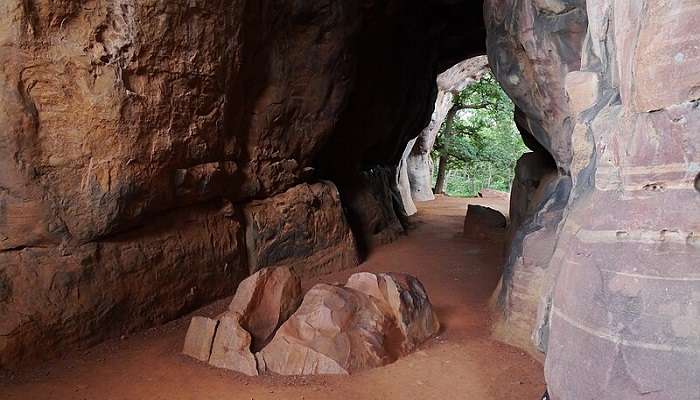 The view of Bhimbetka rock shelters