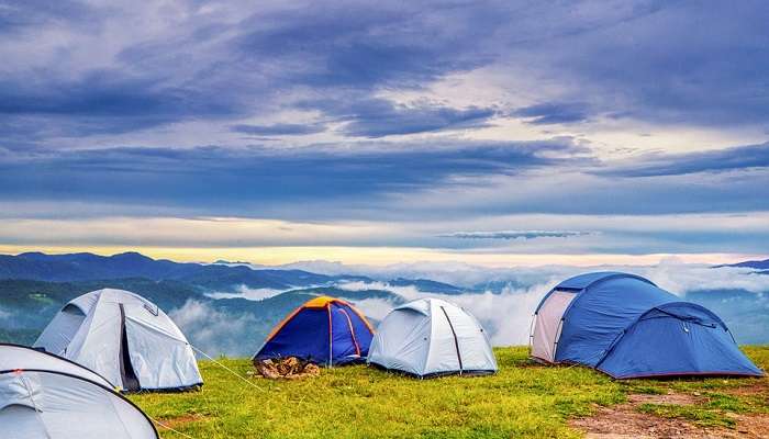 Camping for the serene view.