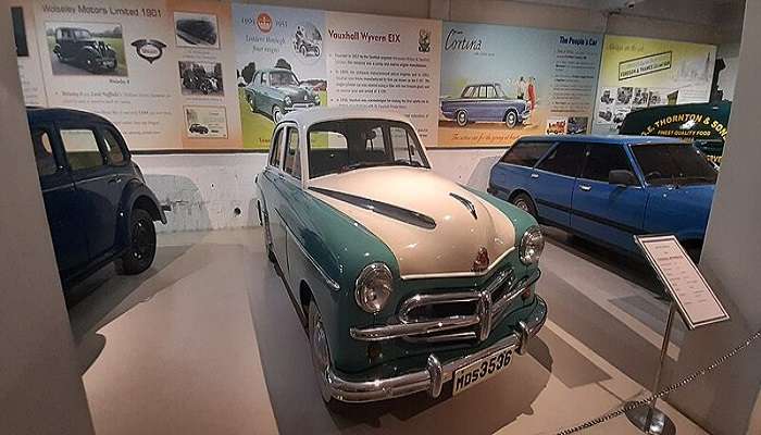 Cars on display in the Gedee Car Museum