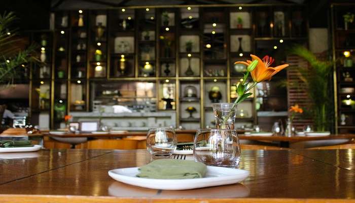 A glass pitcher on dining table in Pub in Narrabri