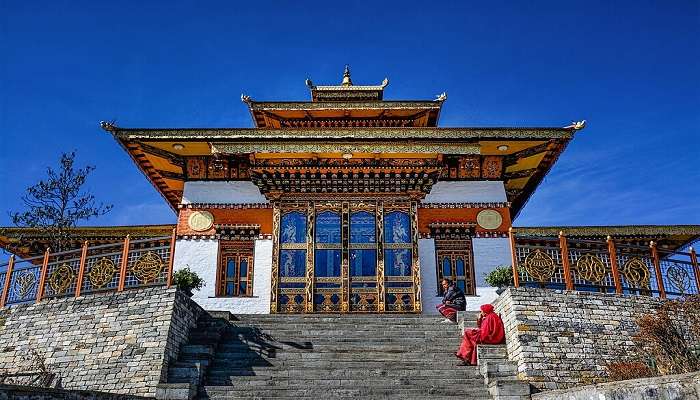 The facade of Druk Wangyal Lhakhang Temple