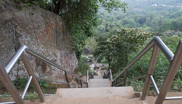 The view of Edakkal Caves near the Lakkidi View Point Kerala. 