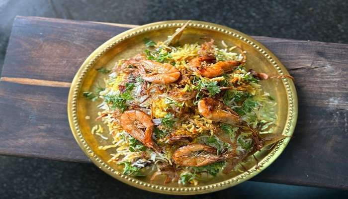 A delicious plate of biryani served at Eden Park Restaurant, a popular dining spot among Cubbon Park restaurants