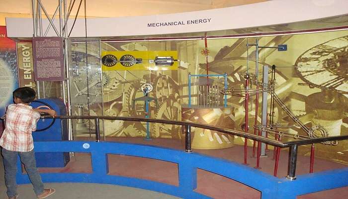 A Rube Goldberg machine-like demonstration of the mechanical energy at Regional Science Centre.