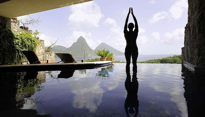 The pool view of the hotel, one of the best Hotels in Valasaravakkam