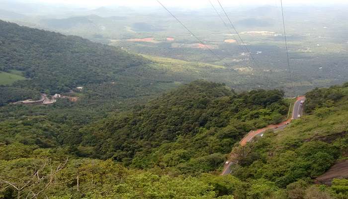 Aerial perspective view from the majestic Lakkidi View Point 