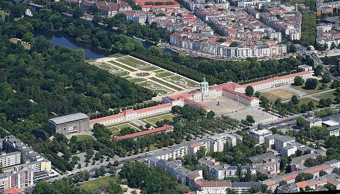 Beautiful view of Charlottenburg Palace and its garden