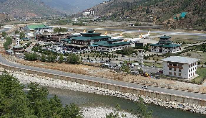 the view of Paro Airport