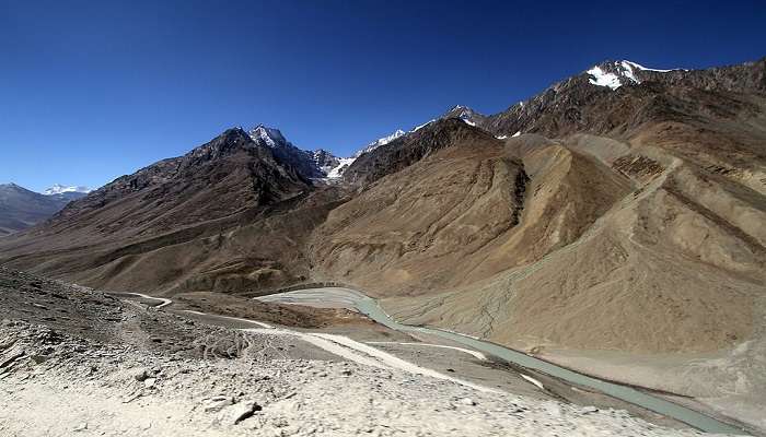 The view of Kunzum Pass descending towards Lahaul