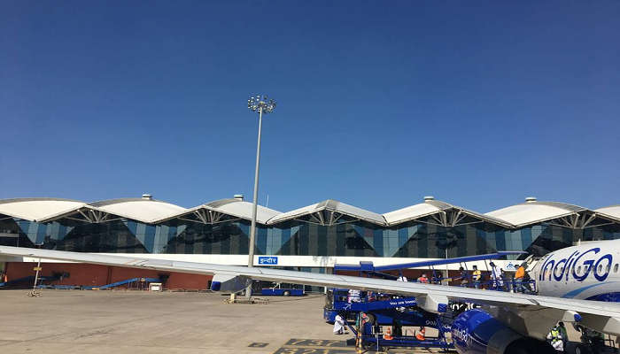 The terminal at Devi Ahilya Bai Holkar Airport in Indore