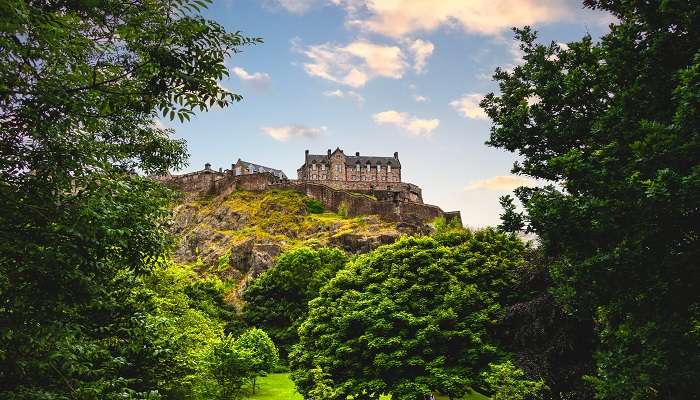 The picturesque vista of Edinburgh Castle from Prince’s Park.