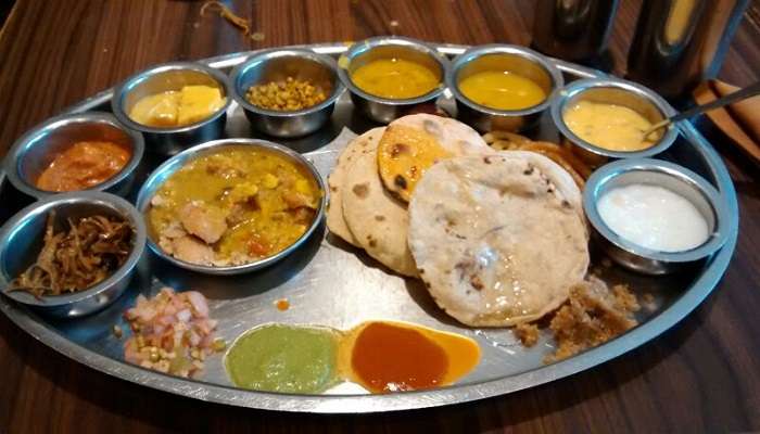 The various dishes in Gujarati Thali