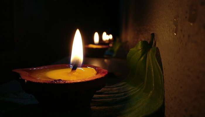 Thousands of oil lamps lit during Karthika Deepam, illuminating the temple premises.