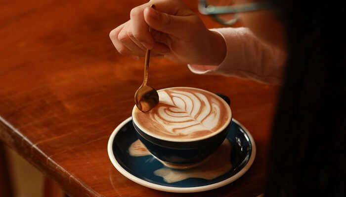 A cup of coffee with milk, one of the best Cafes In Mildura