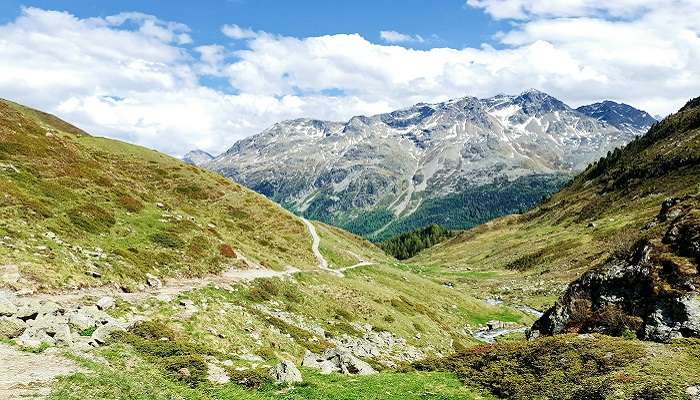 Beautiful view of landscapes of Loran in Jammu and Kashmir near the Nandansar Lake.