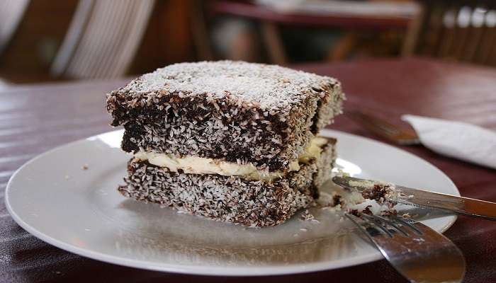 Lamington is one of the best things to try.