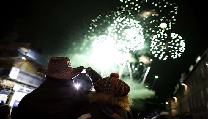 The vista of fireworks in Edinburgh.