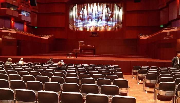 Grand interior of the Alte Oper Frankfurt, elegant setting