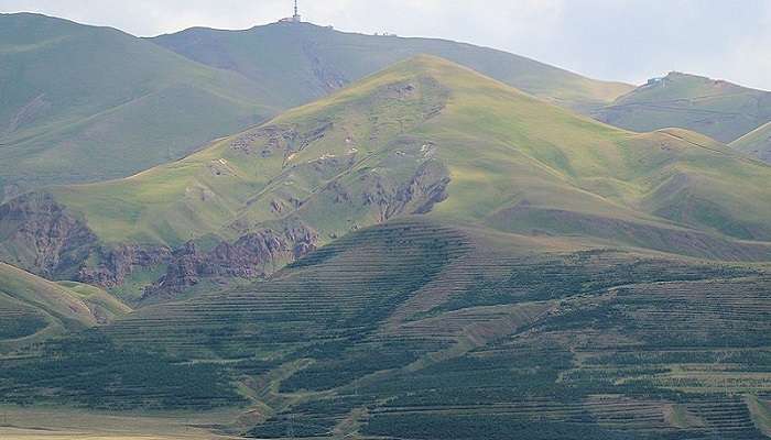 Stunning landscape of Palandöken Mountain located near Tortum Waterfalls.