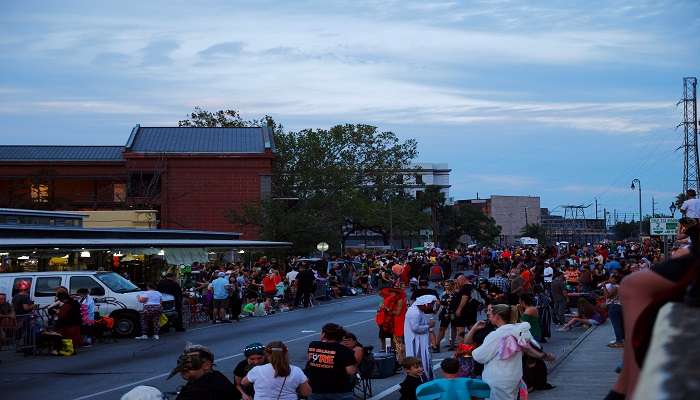 A grand view of Krewe Of Boo Parade