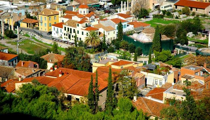 La vue panaromique de Plaka et Anafiotika