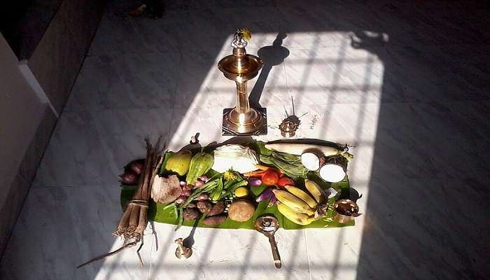 Pongal pooja at a temple 