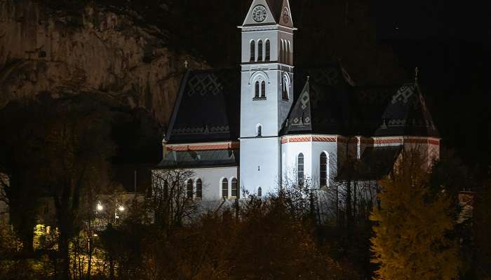 Night view of a church