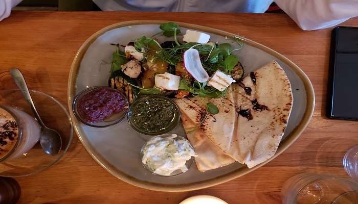 Meze Platter served in a local cafe. 