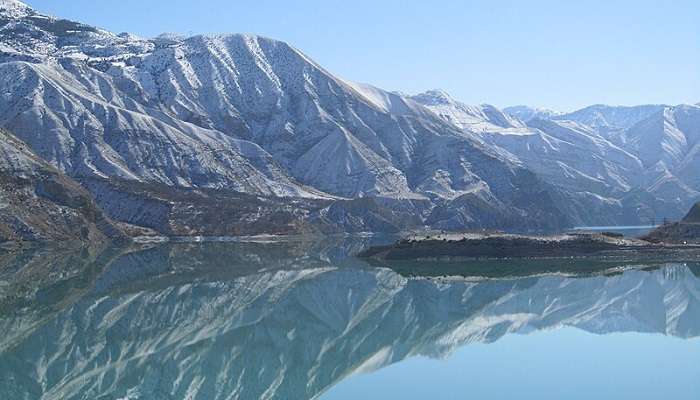 Tortum Lake view in winters.