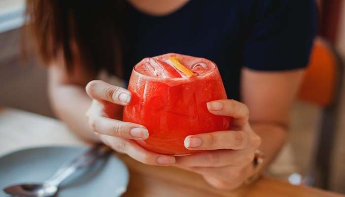 Colourful cocktail in a pub