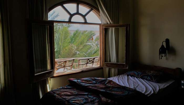 Window frame room at the best resorts near baba budangiri.